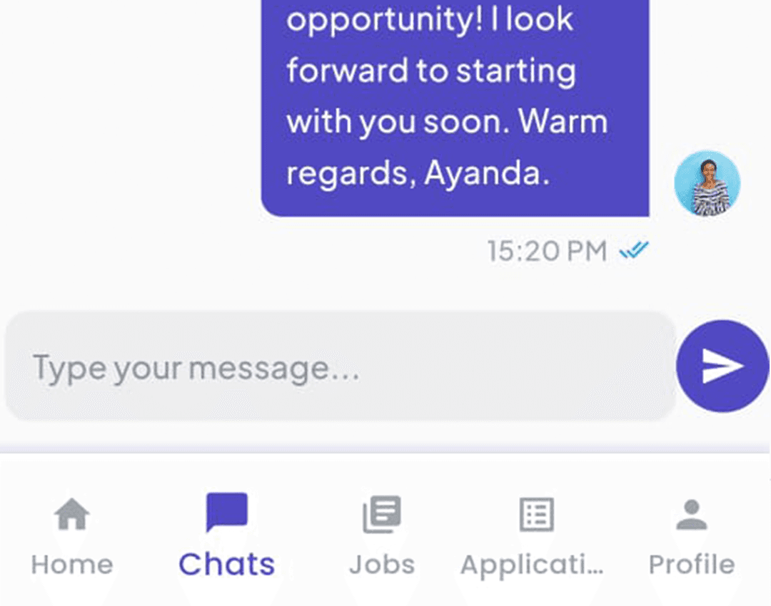 Live chat with employers