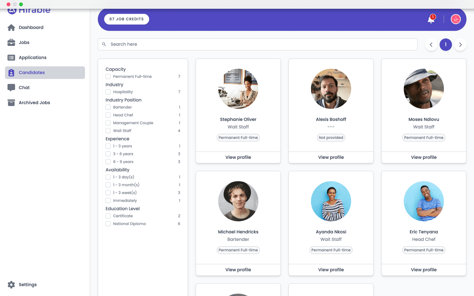 Filter high quality profiles